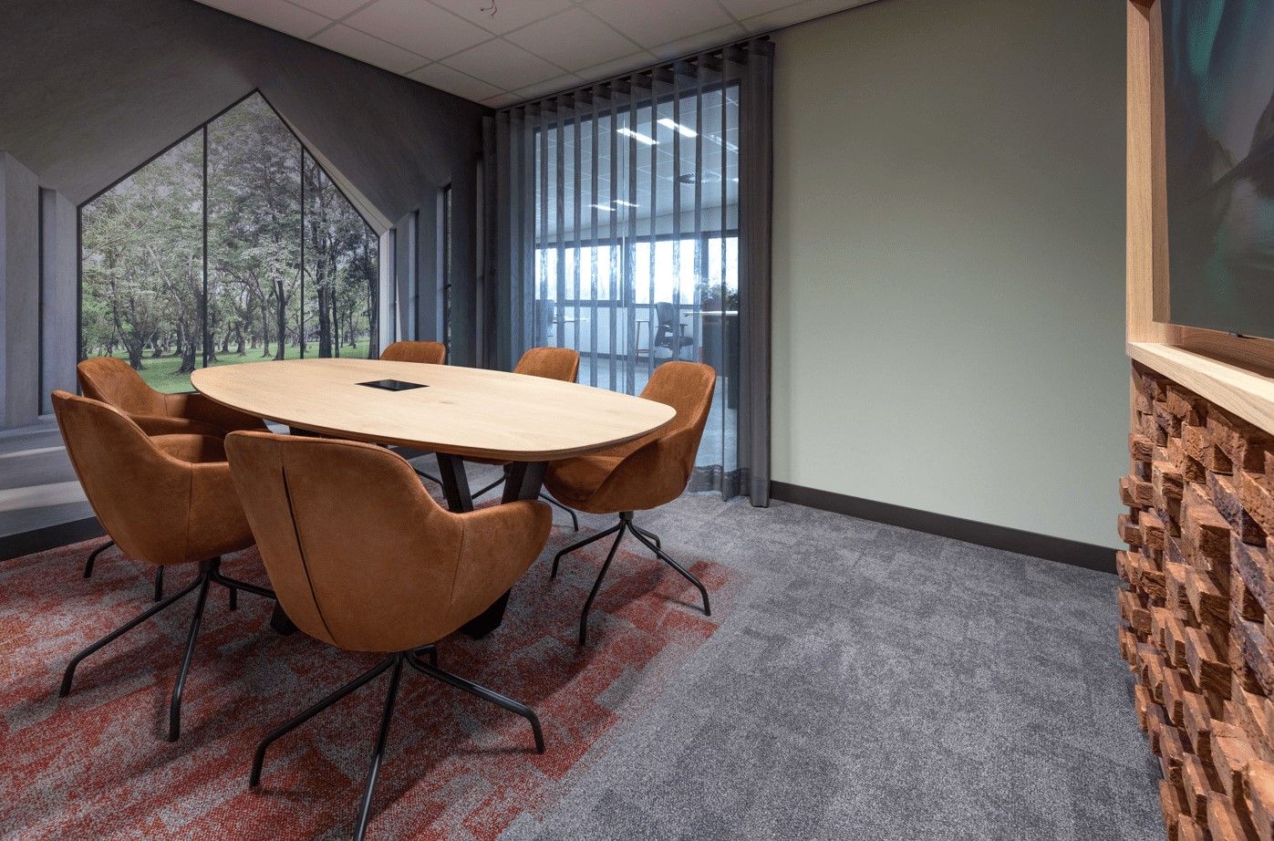 Gordijnen cornelissen Bouw vergaderzaal